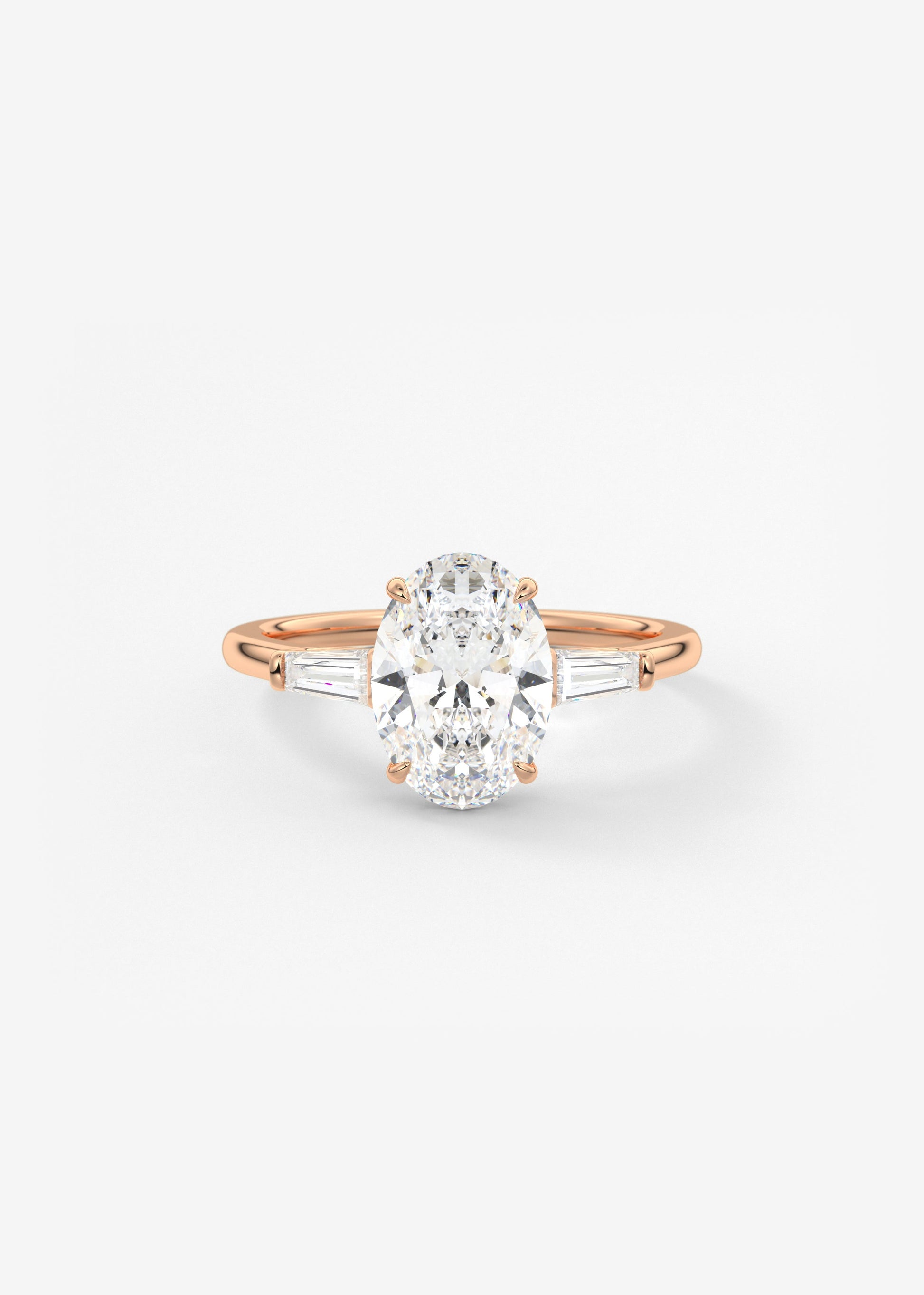 Oval Three Stone Lab Grown Diamond Engagement Ring