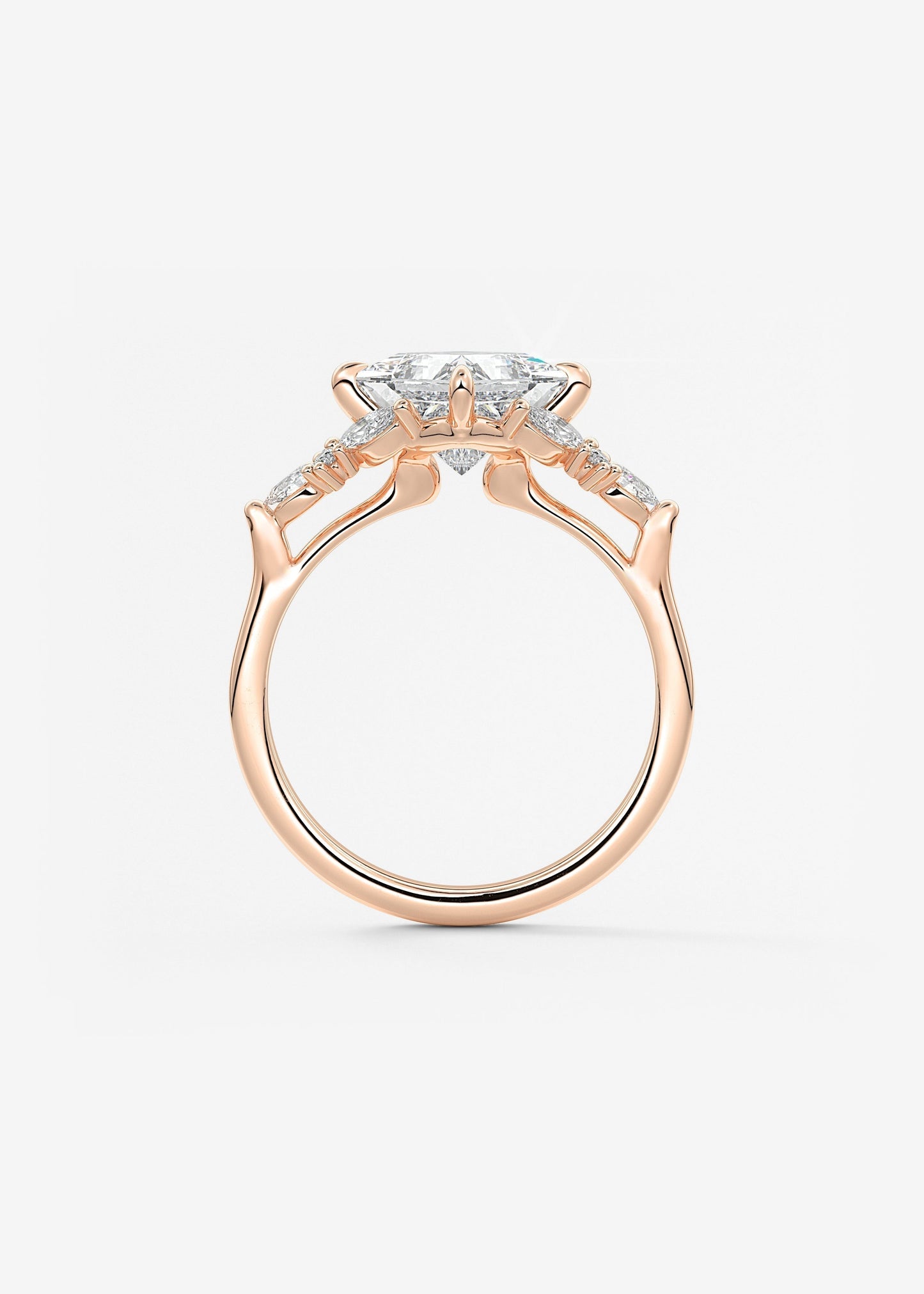 Princess Cluster Lab Grown Diamond Engagement Ring