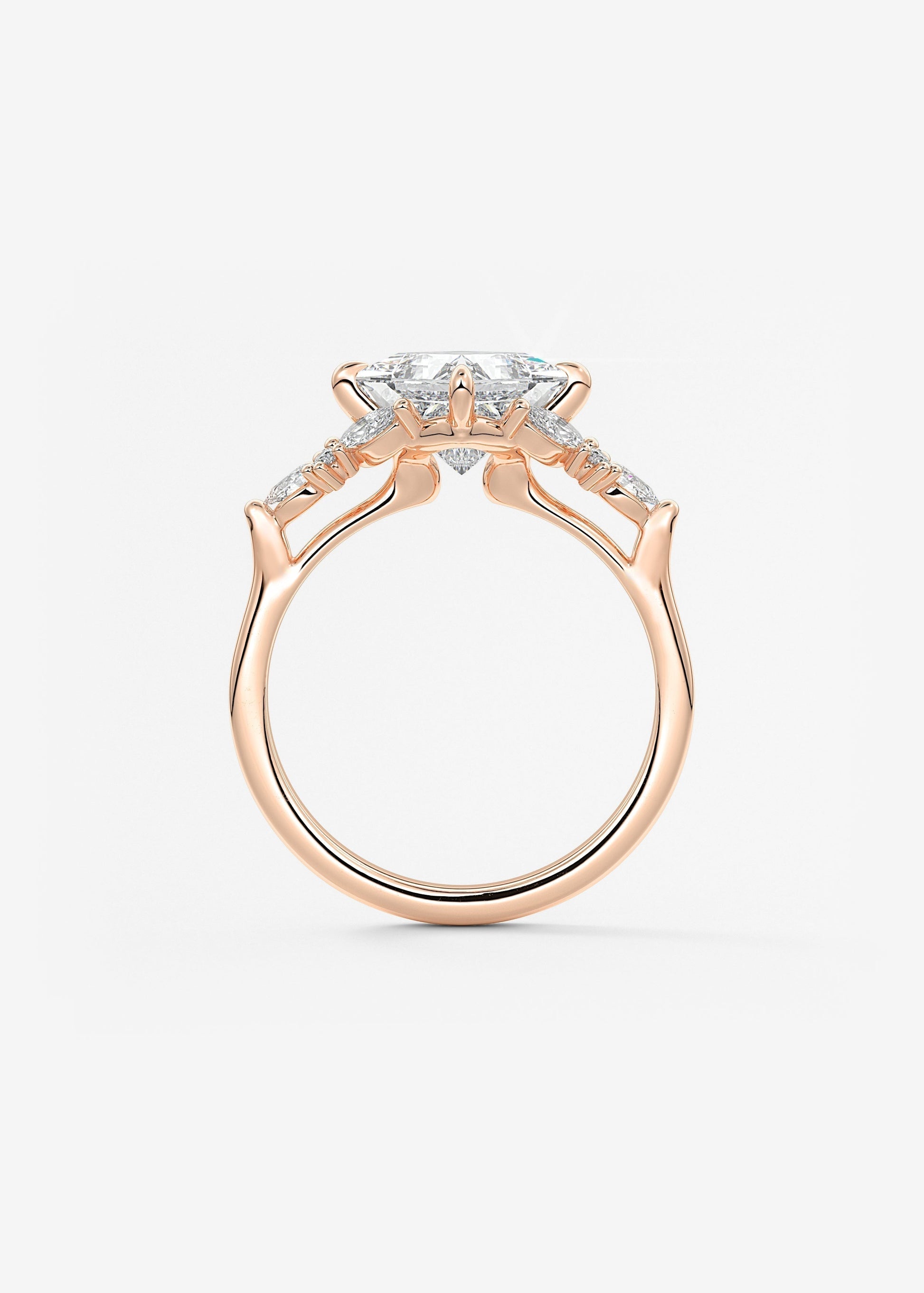 Princess Cluster Lab Grown Diamond Engagement Ring
