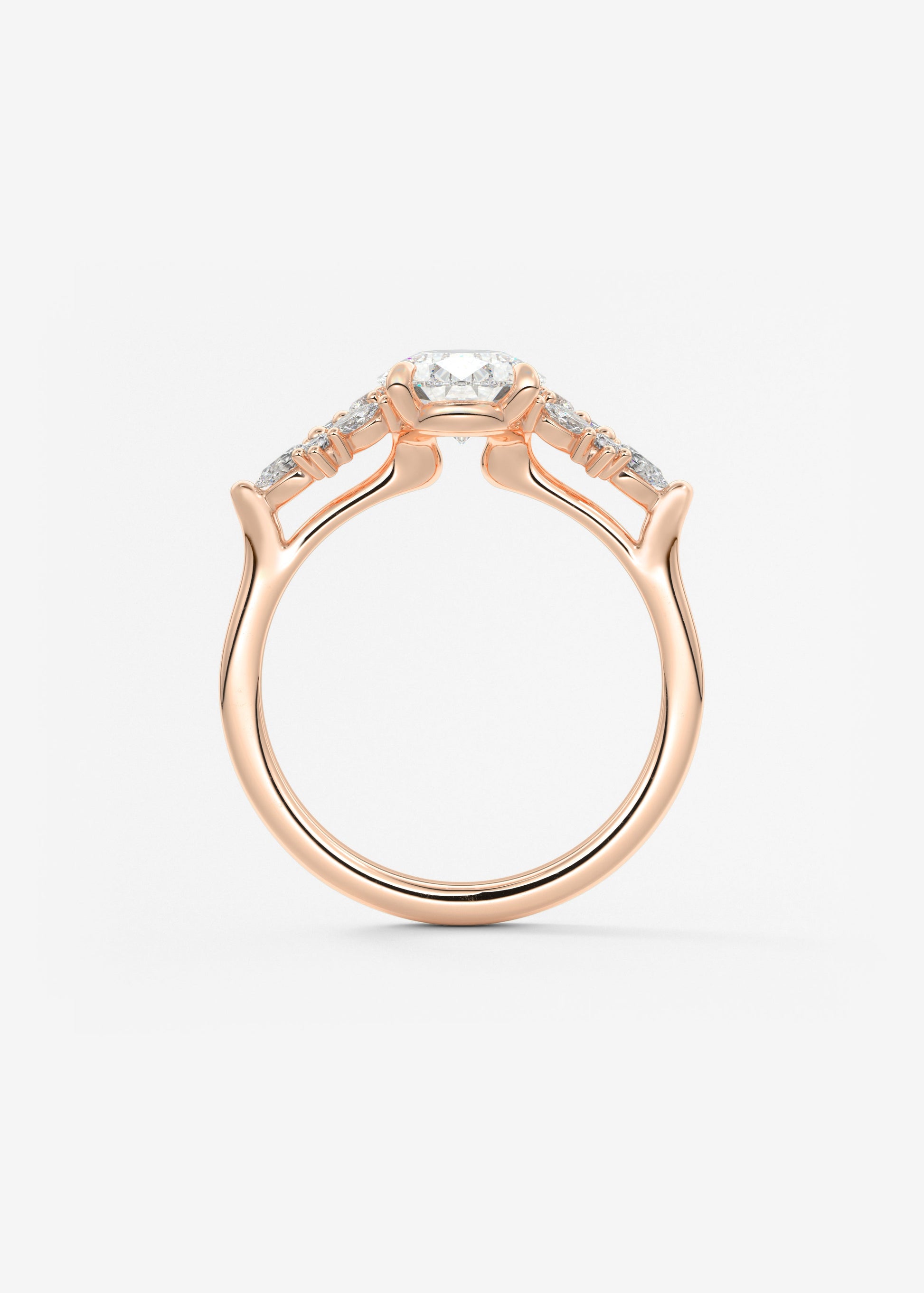Pear Cluster Lab Grown Diamond Engagement Ring