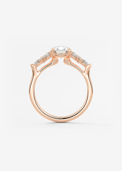 Pear Cluster Lab Grown Diamond Engagement Ring