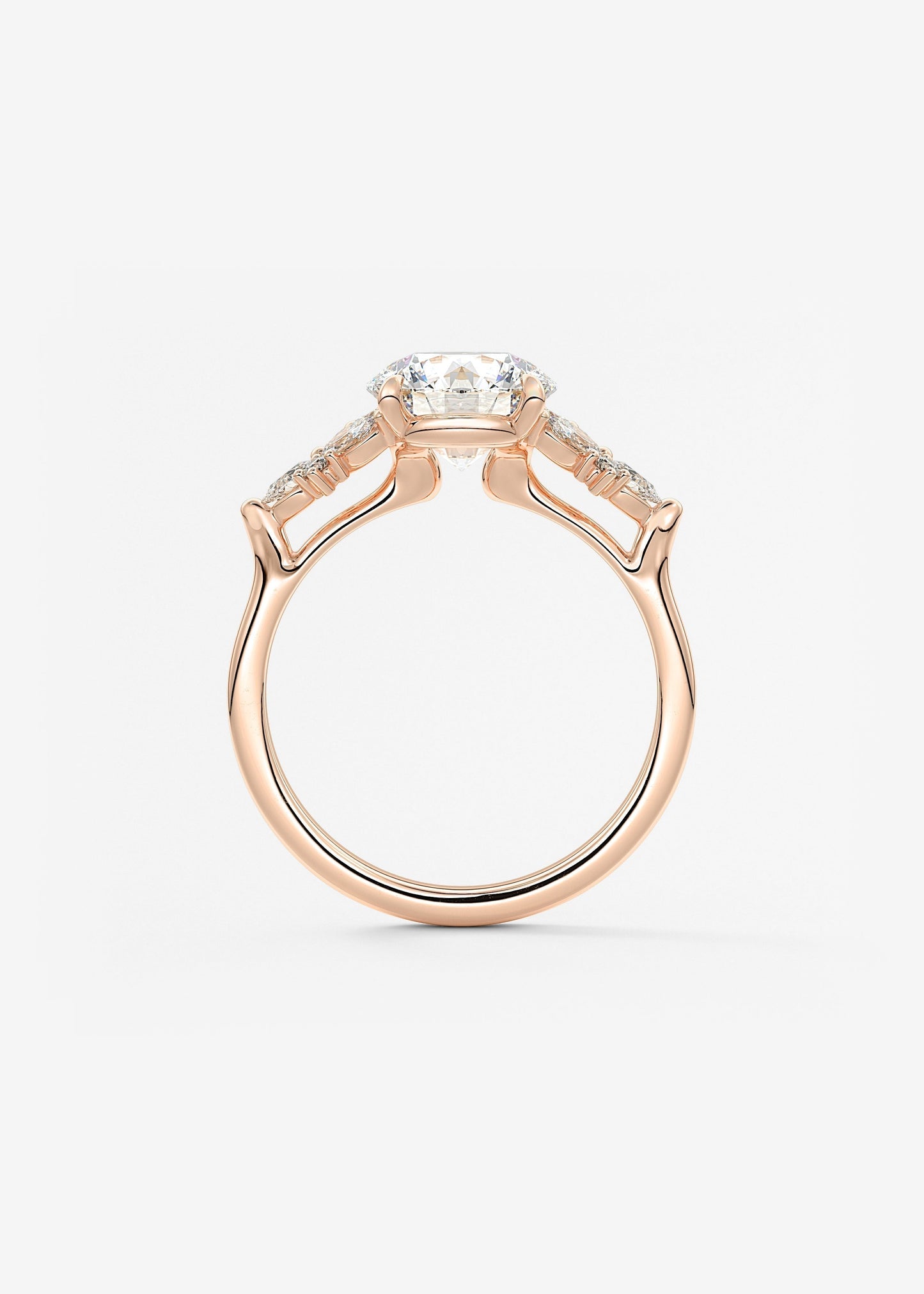 Round Cluster Lab Grown Diamond Engagement Ring