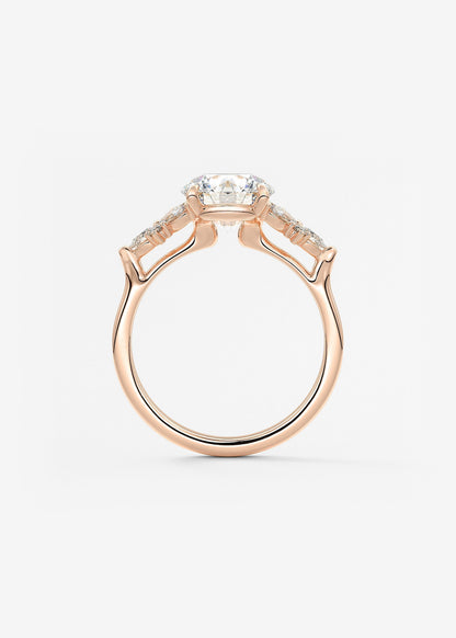 Round Cluster Lab Grown Diamond Engagement Ring