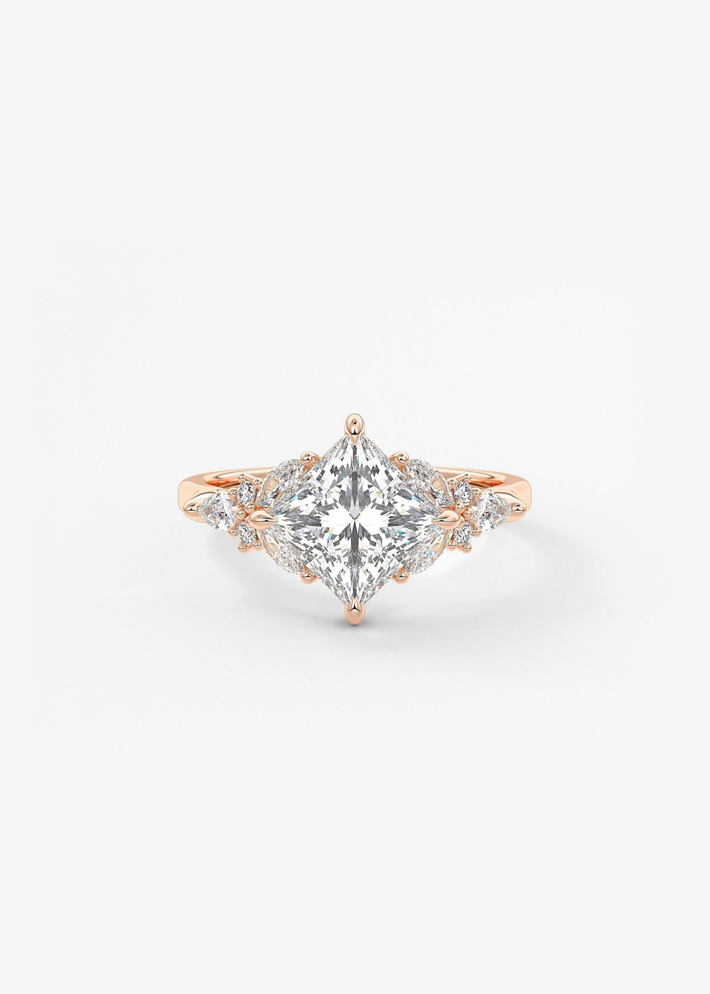 Princess Cluster Lab Grown Diamond Engagement Ring