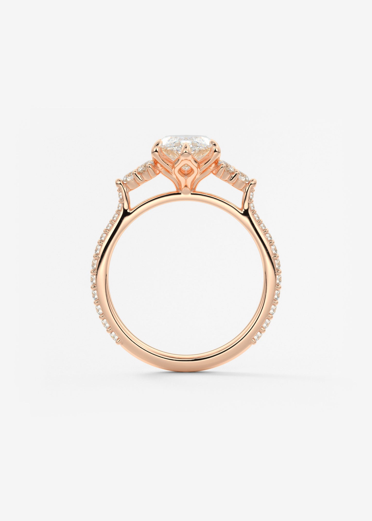 Marquise Cluster Lab Grown Diamond Engagement Ring