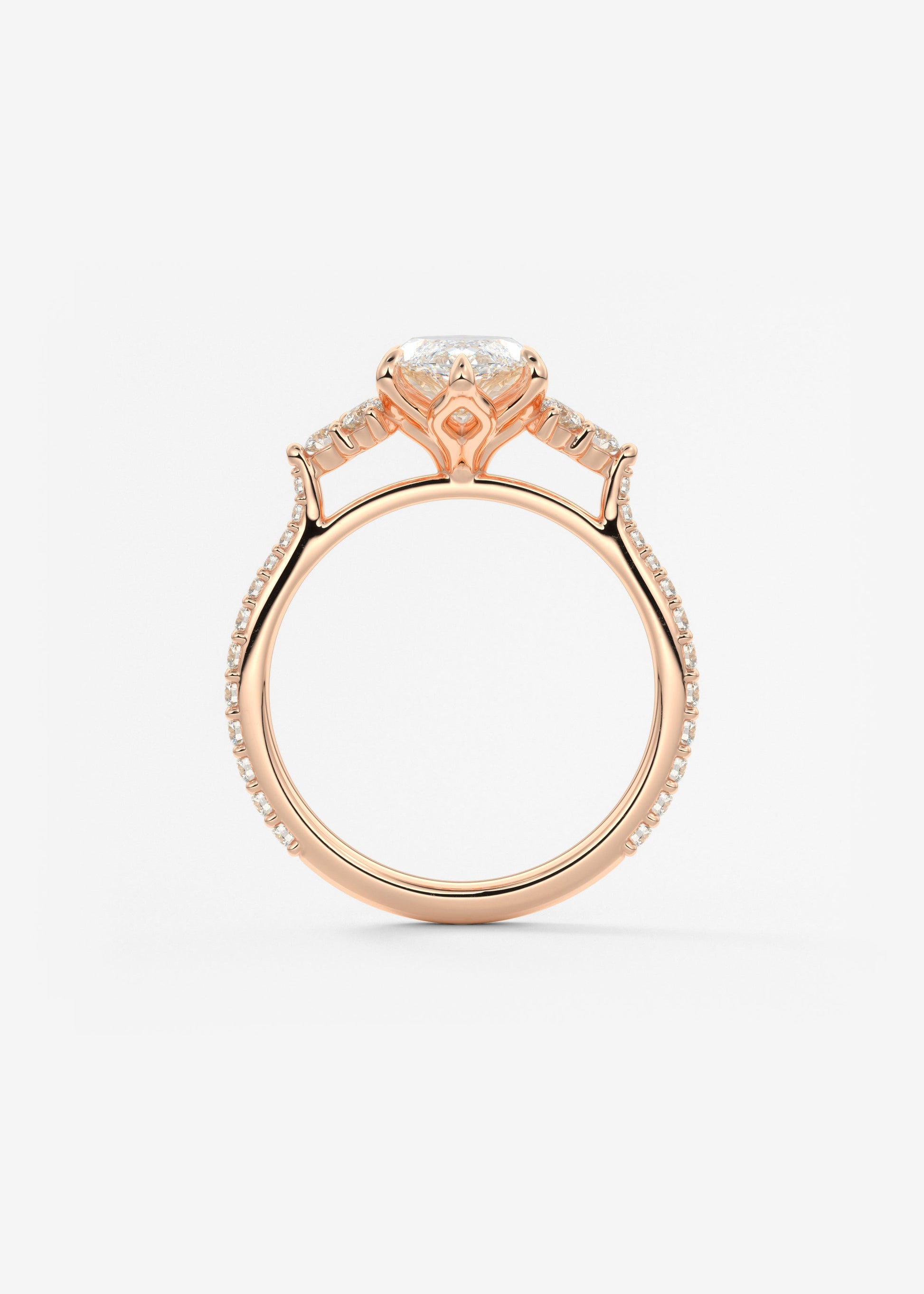 Marquise Cluster Lab Grown Diamond Engagement Ring
