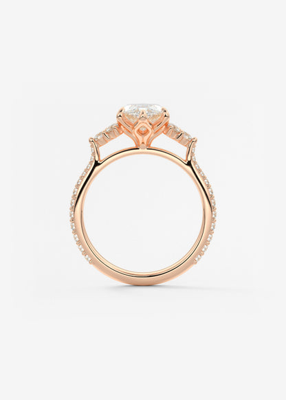 Marquise Cluster Lab Grown Diamond Engagement Ring