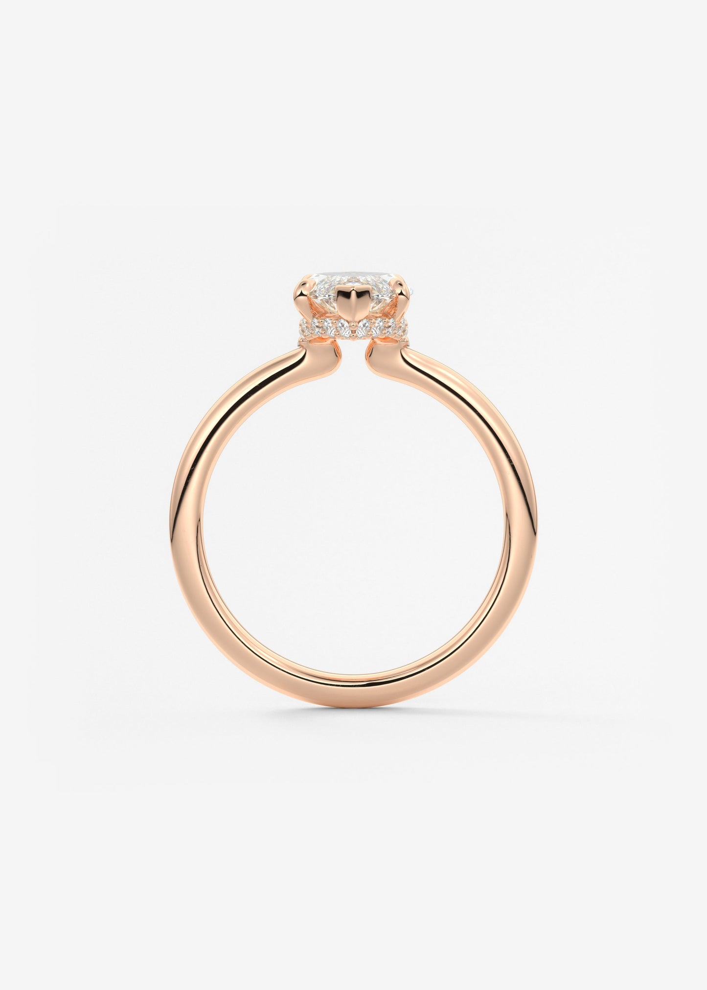 Marquise Hidden Halo Lab Grown Diamond Engagement Ring