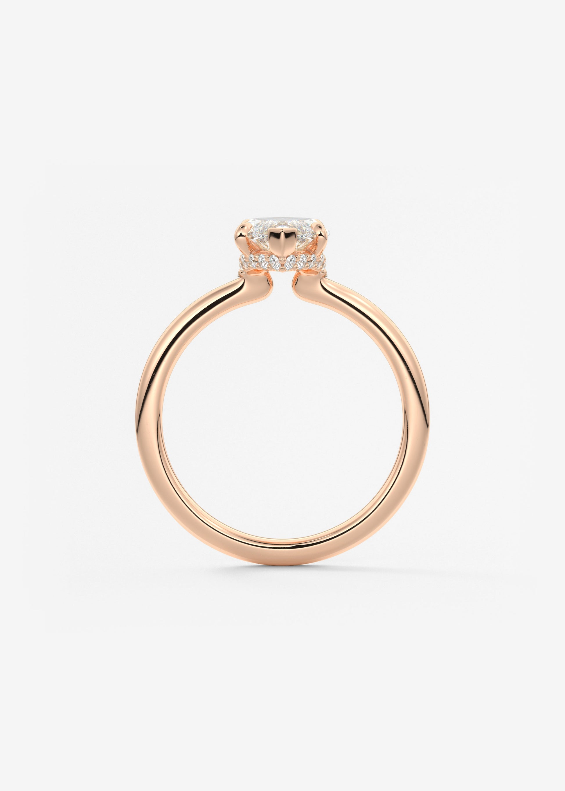 Marquise Hidden Halo Lab Grown Diamond Engagement Ring