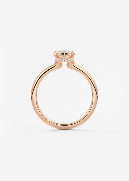 Marquise Hidden Halo Lab Grown Diamond Engagement Ring