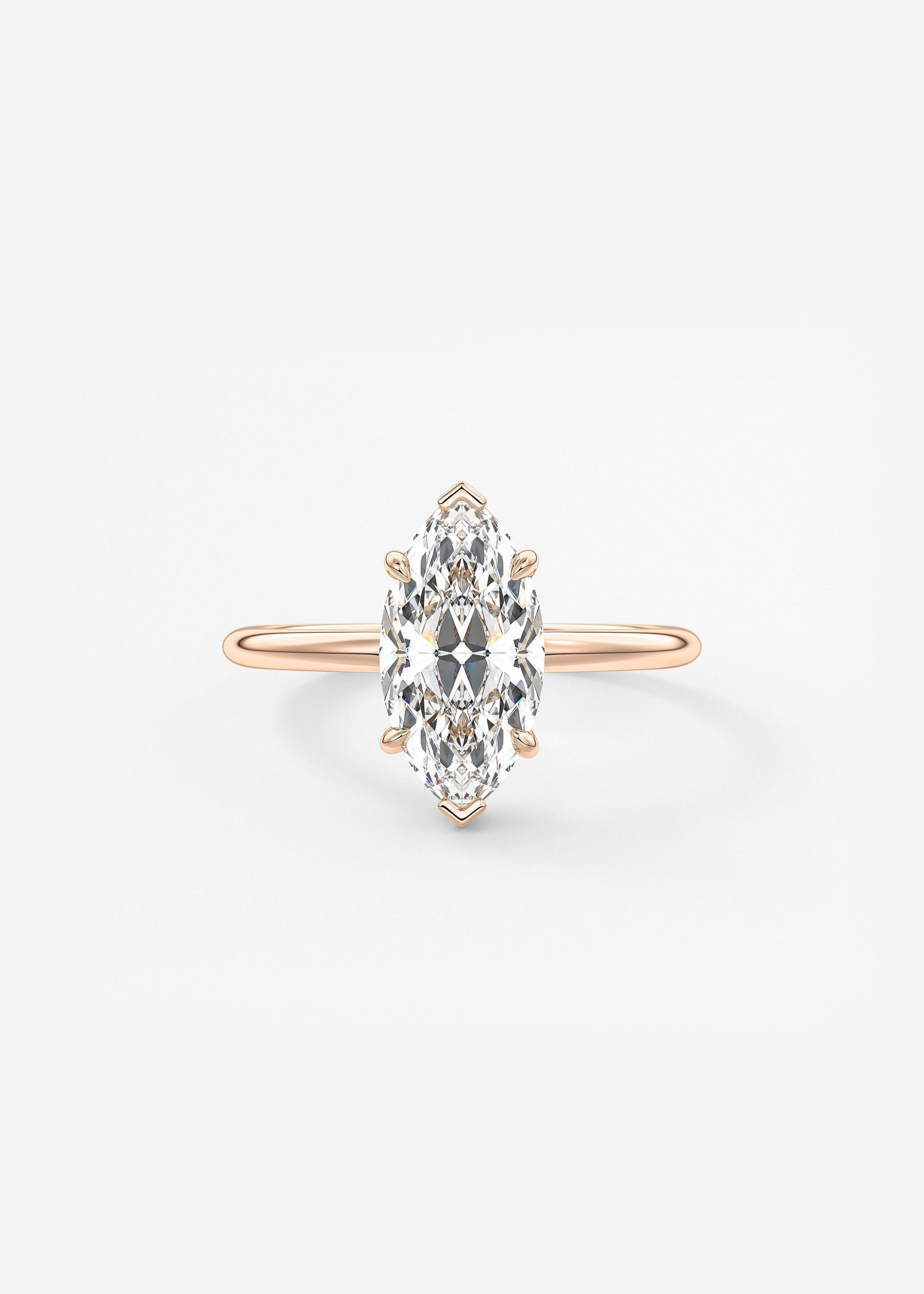 Marquise Hidden Halo Lab Grown Diamond Engagement Ring