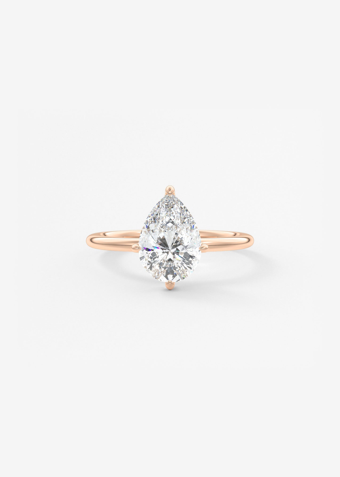 Pear Solitaire Lab Grown Diamond Engagement Ring
