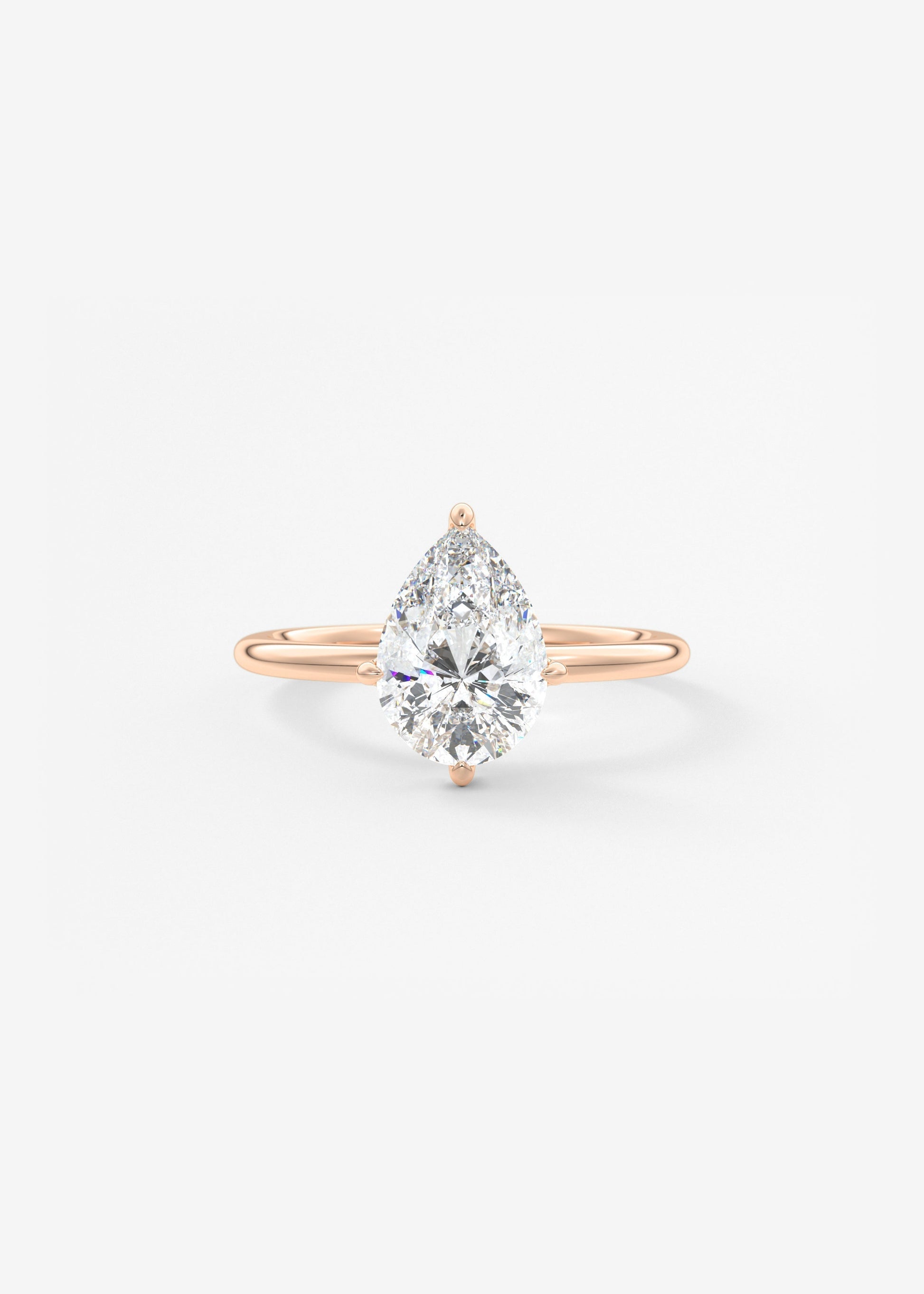 Pear Solitaire Lab Grown Diamond Engagement Ring