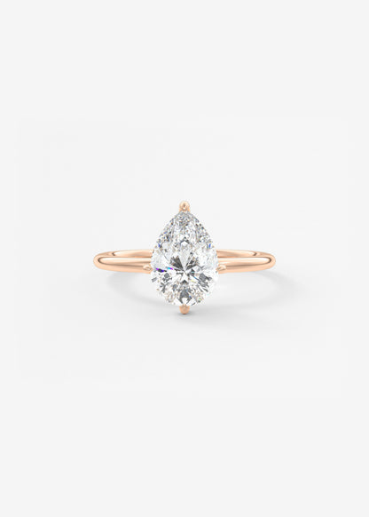 Pear Solitaire Lab Grown Diamond Engagement Ring