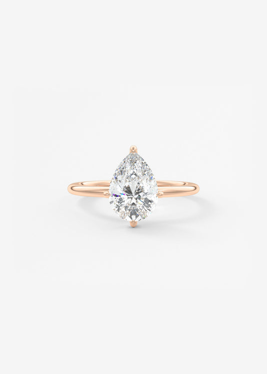Pear Solitaire Lab Grown Diamond Engagement Ring