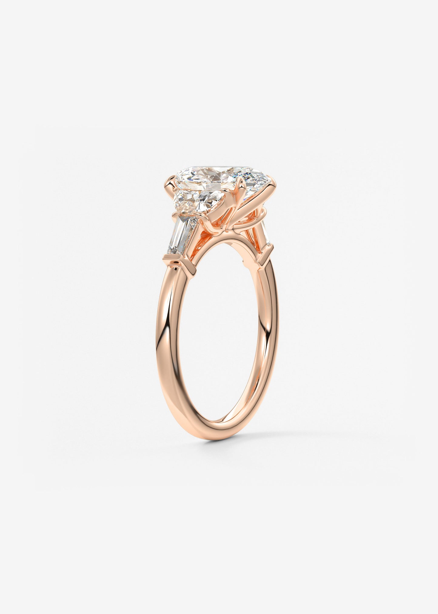 Oval Cluster Lab Grown Diamond Engagement Ring