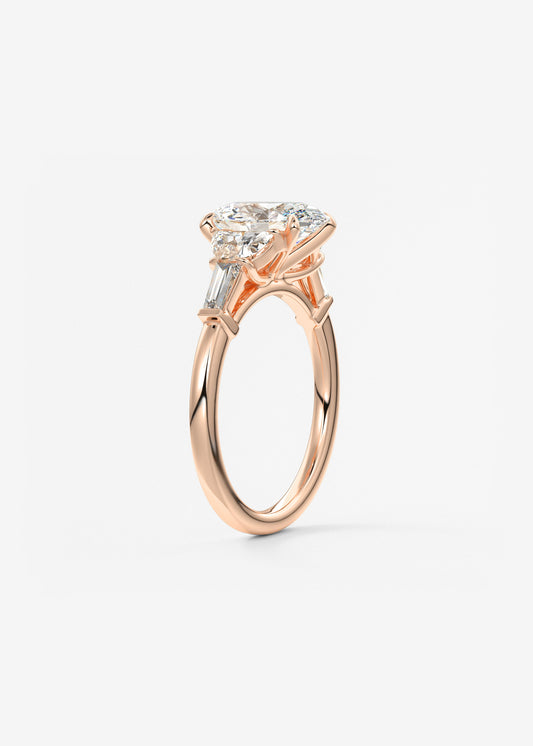 Oval Cluster Lab Grown Diamond Engagement Ring