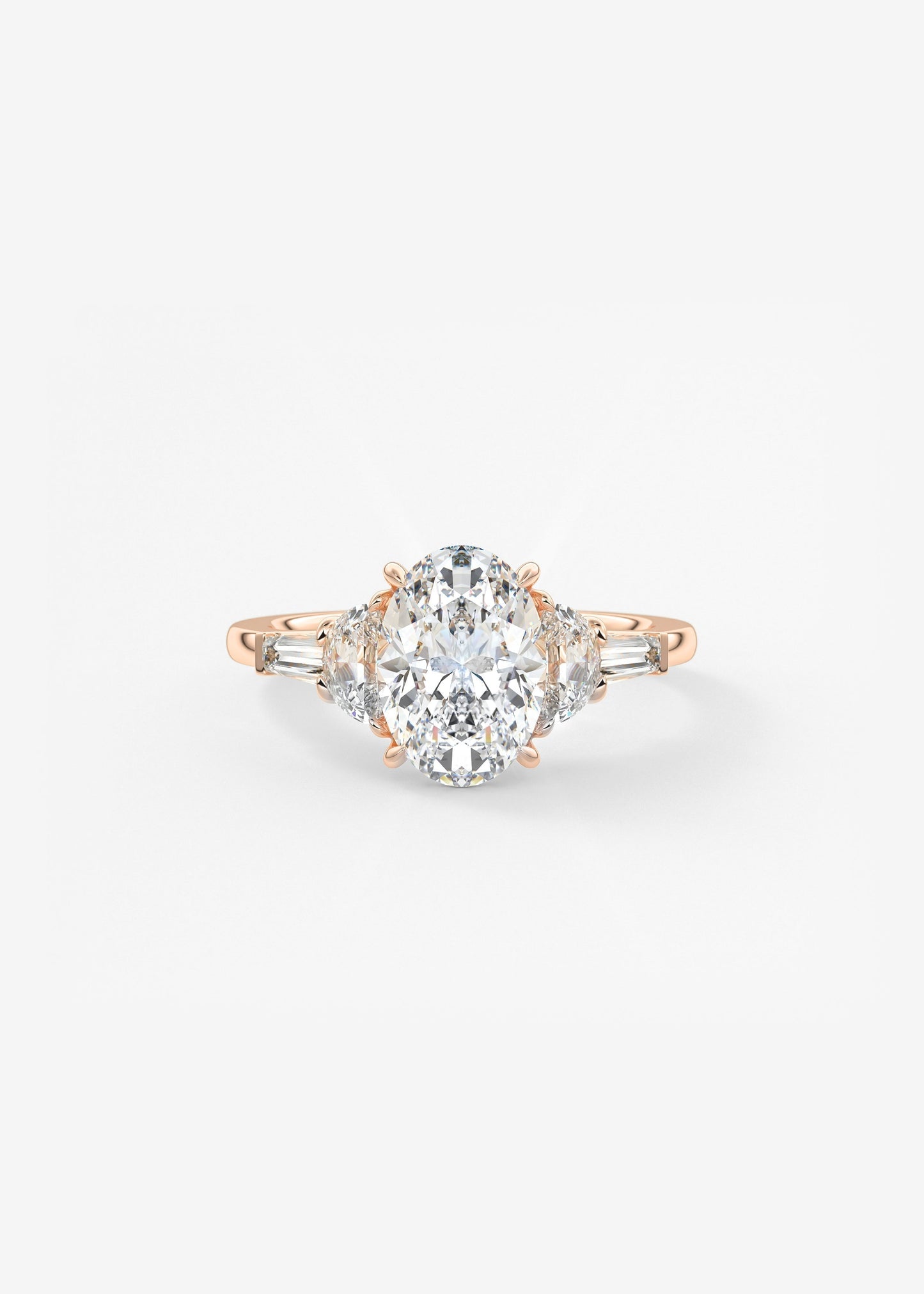 Oval Cluster Lab Grown Diamond Engagement Ring