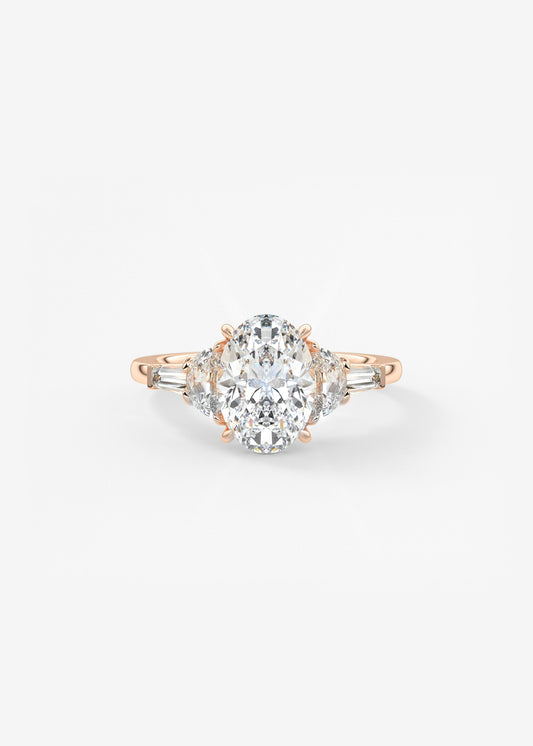 Oval Cluster Lab Grown Diamond Engagement Ring