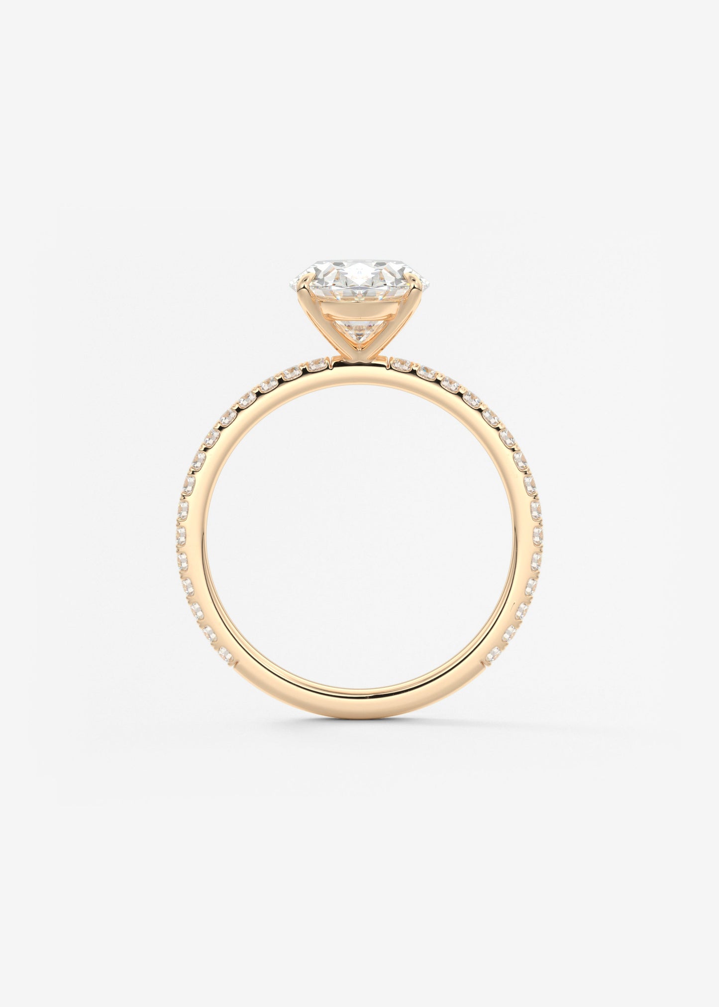 Oval Pave Lab Grown Diamond Engagement Ring