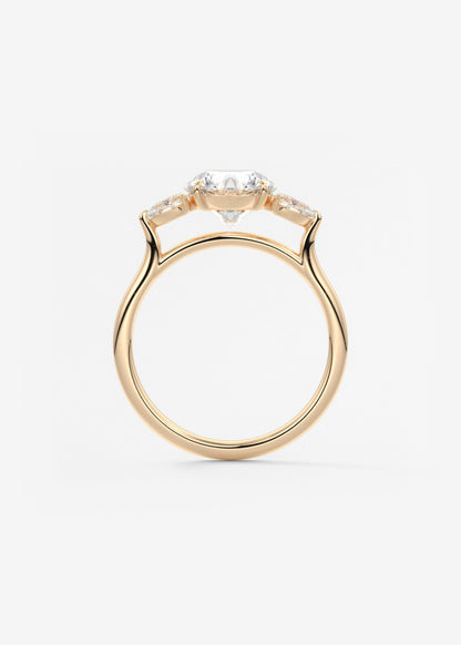 Round Three Stone Lab Grown Diamond Engagement Ring