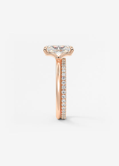 Radiant Hidden Halo Lab Grown Diamond Engagement Ring