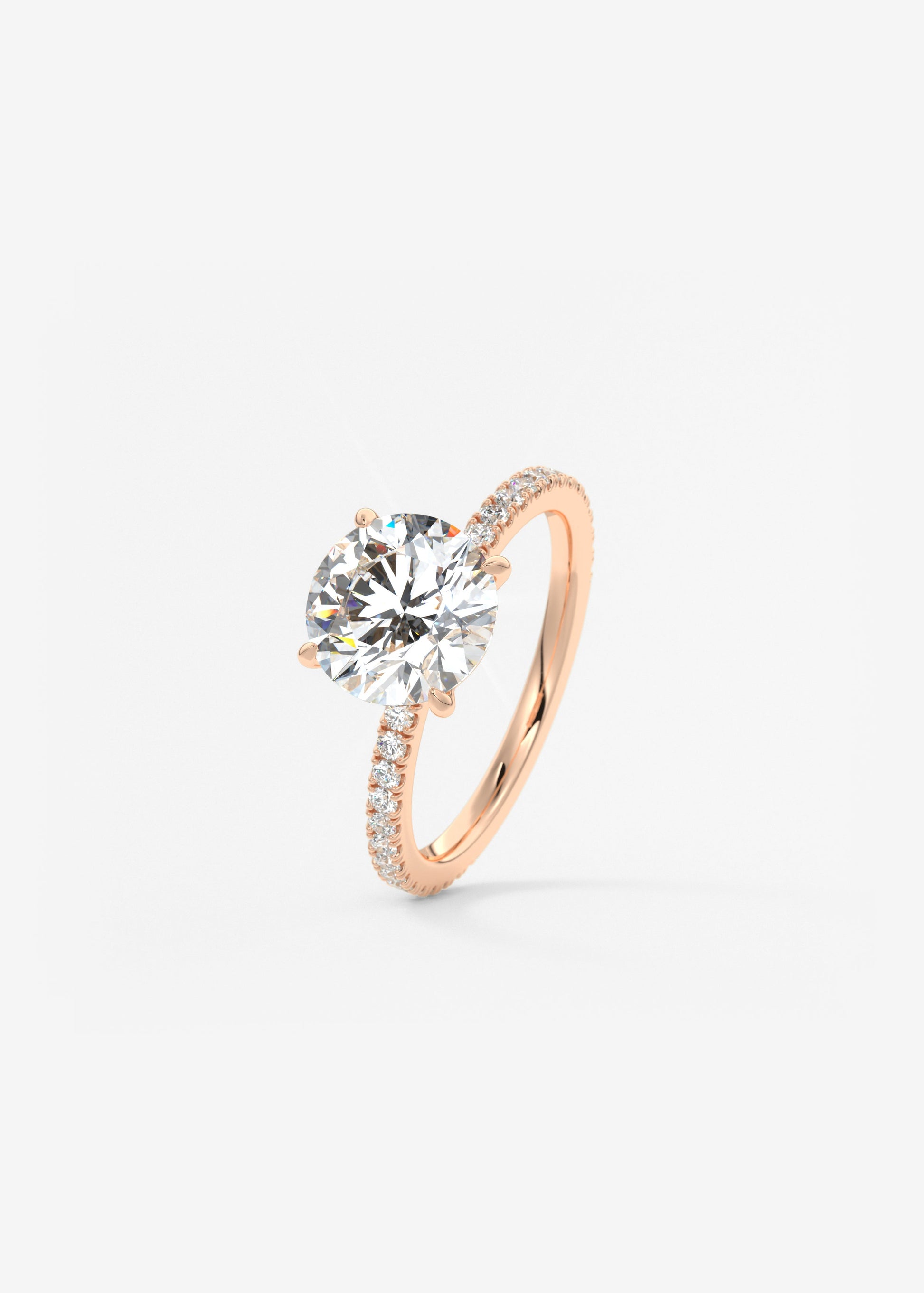 Round Pave Lab Grown Diamond Engagement Ring