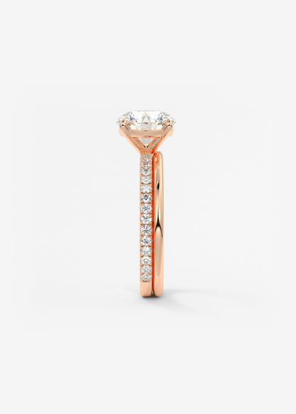 Round Pave Lab Grown Diamond Engagement Ring