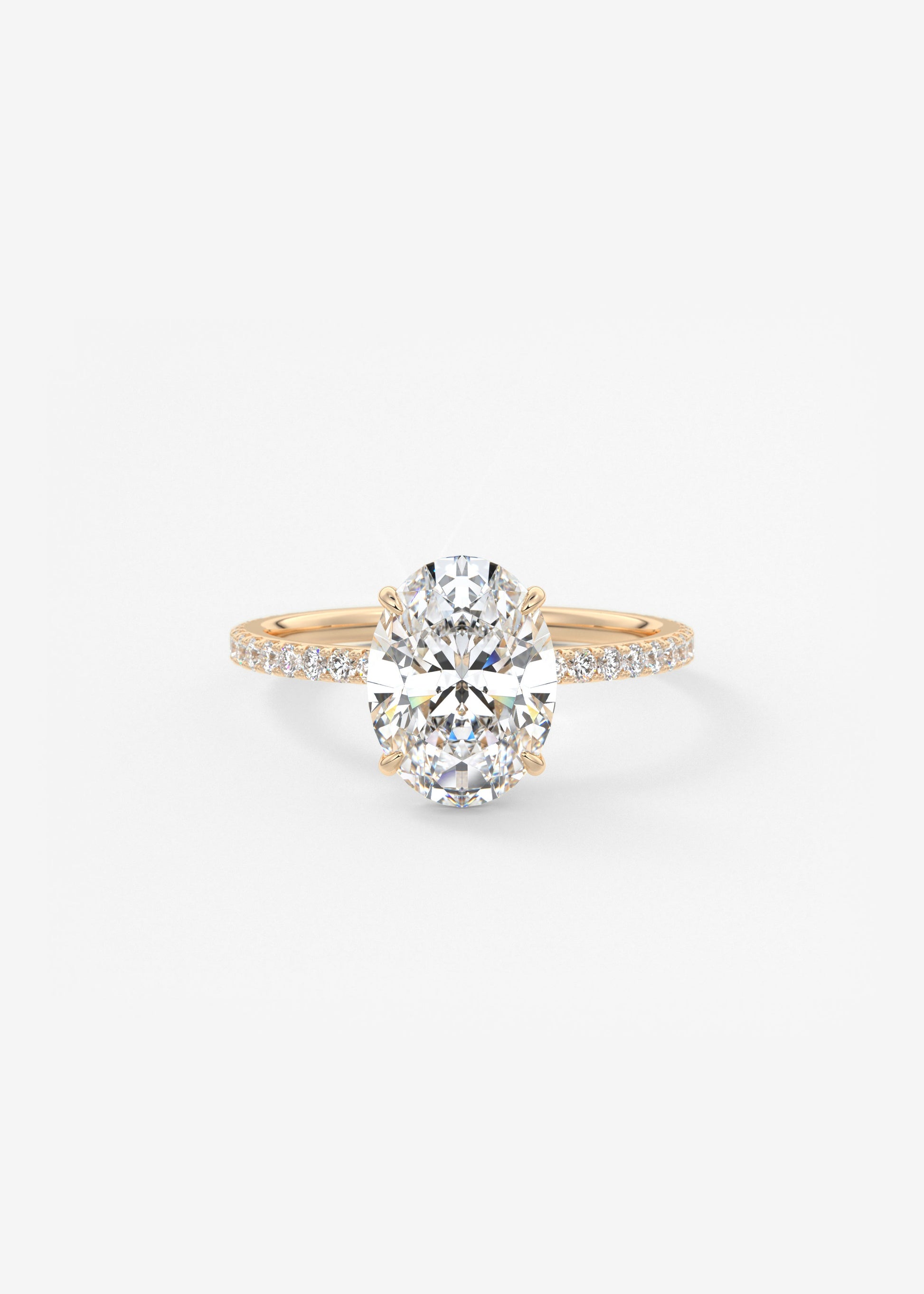 Oval Pave Lab Grown Diamond Engagement Ring