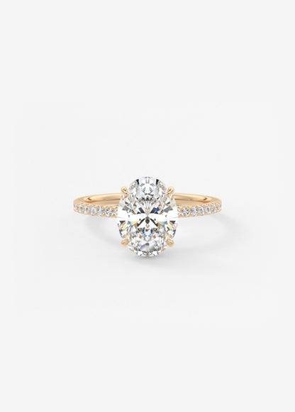 Oval Pave Lab Grown Diamond Engagement Ring