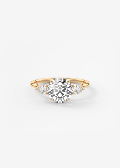 Round Three Stone Lab Grown Diamond Engagement Ring