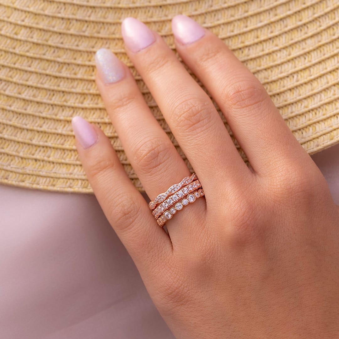 0.20 TCW Round Cut Full Eternity Moissanite Wedding Band 7