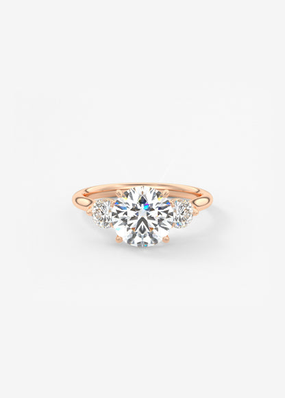 Round Hidden Halo Pave Lab Grown Diamond Engagement Ring