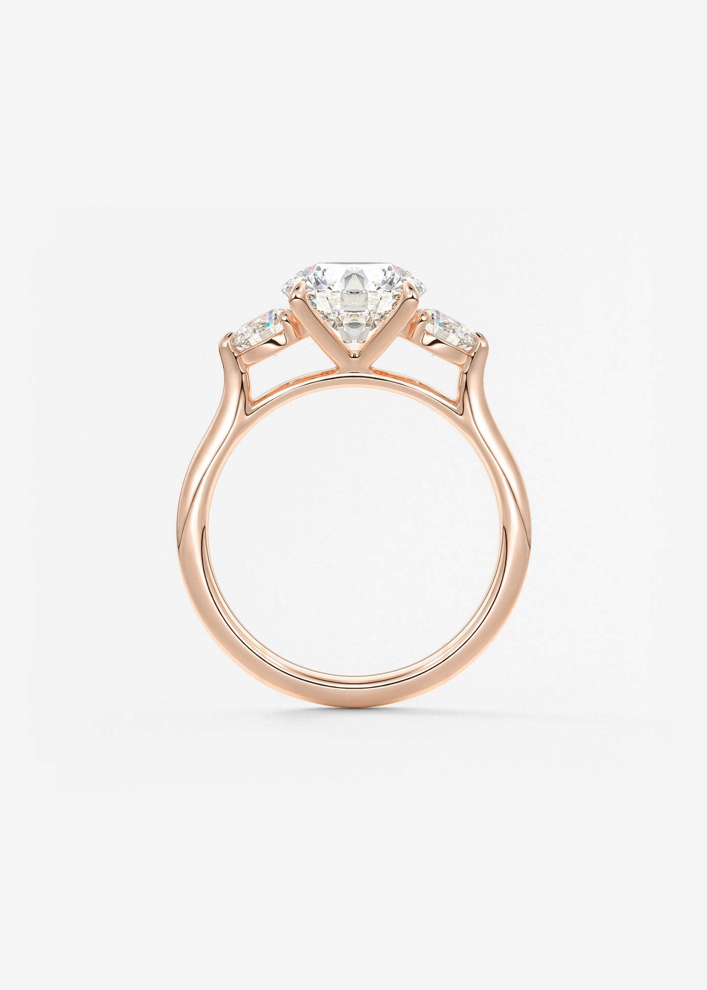 Round Hidden Halo Pave Lab Grown Diamond Engagement Ring