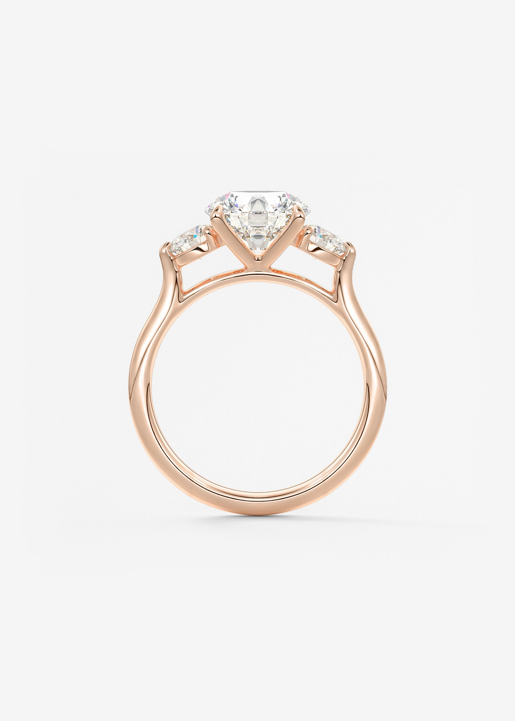 Round Hidden Halo Pave Lab Grown Diamond Engagement Ring