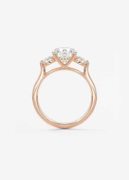 Round Hidden Halo Pave Lab Grown Diamond Engagement Ring
