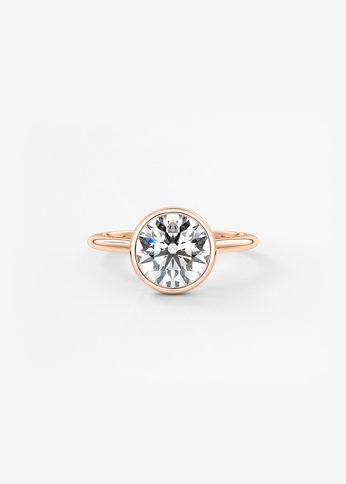 Round Bezel Lab Grown Diamond Engagement Ring