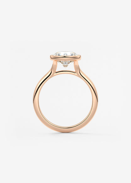 Round Bezel Lab Grown Diamond Engagement Ring