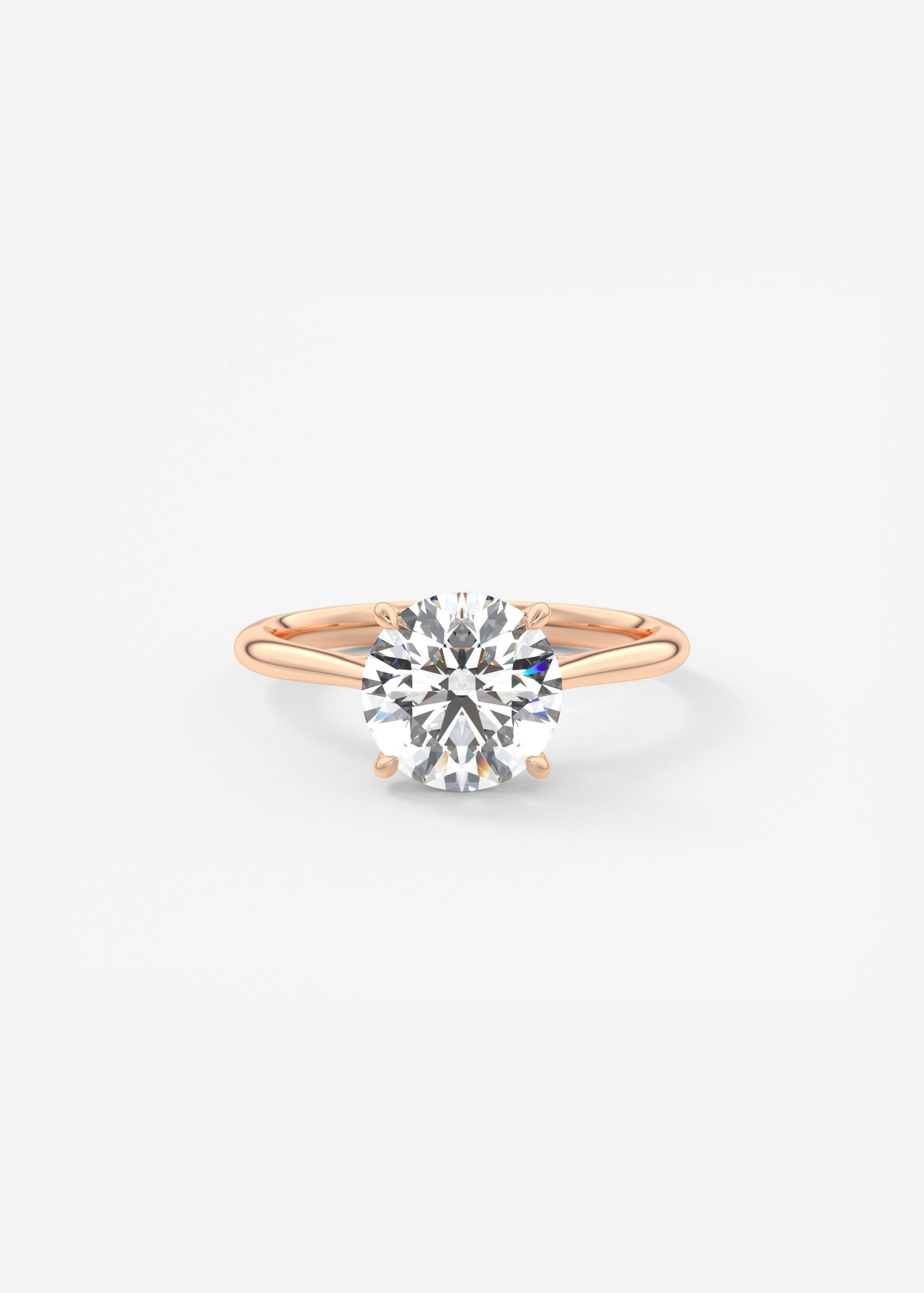 Round Hidden Halo Cathedral Lab Grown Diamond Engagement Ring