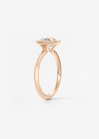 Round Bezel Lab Grown Diamond Engagement Ring