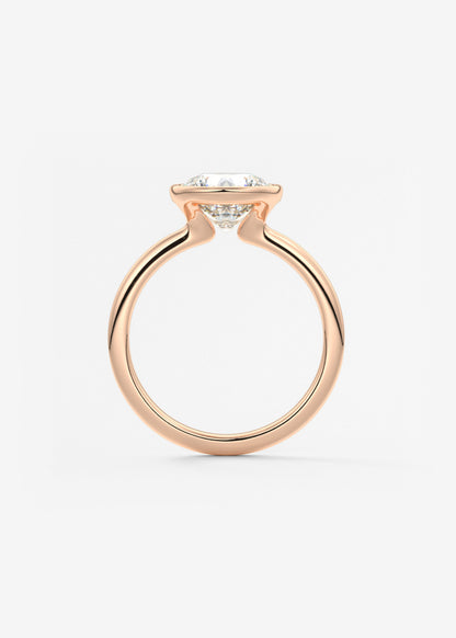Round Bezel Lab Grown Diamond Engagement Ring