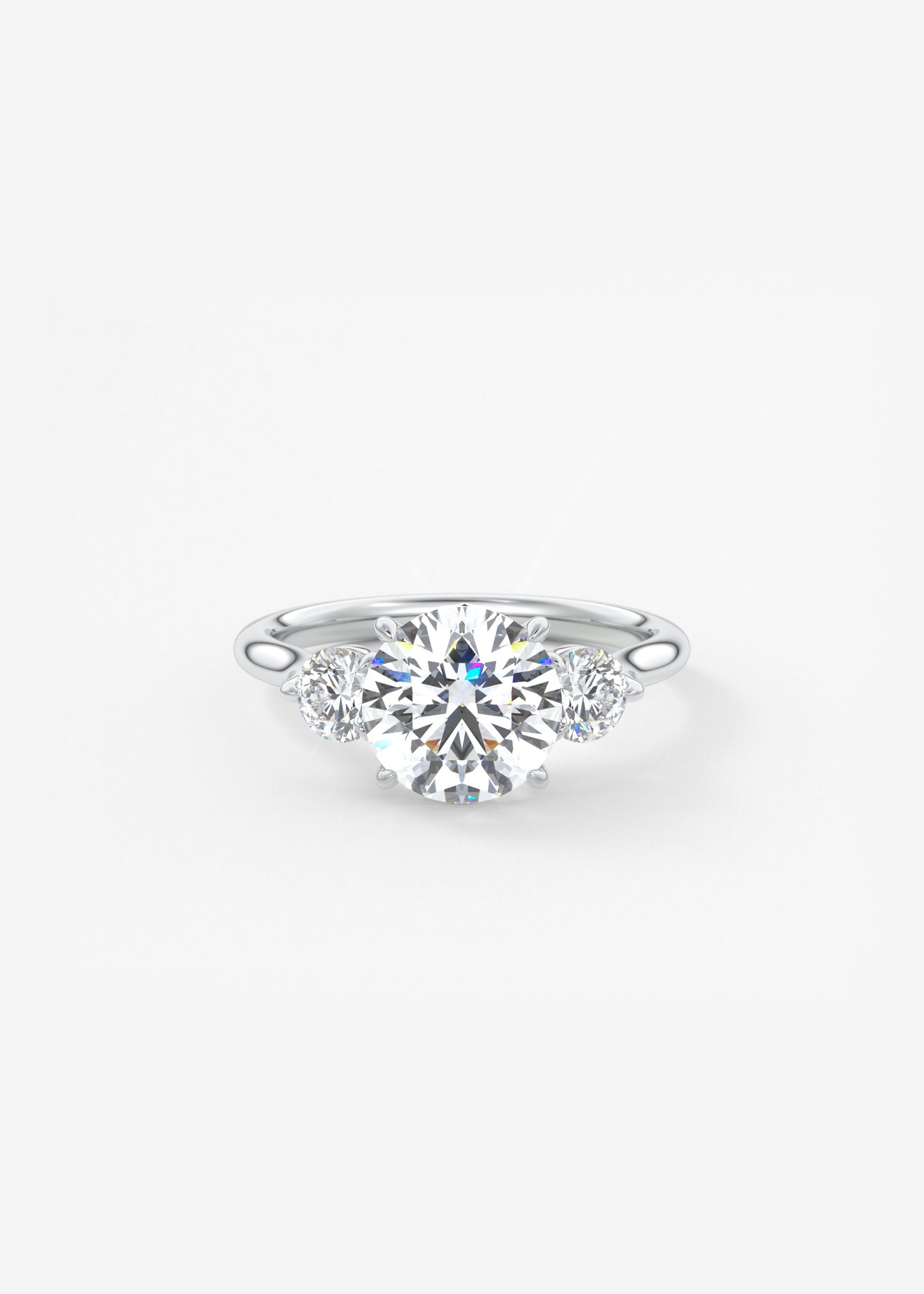 Round Hidden Halo Pave Lab Grown Diamond Engagement Ring