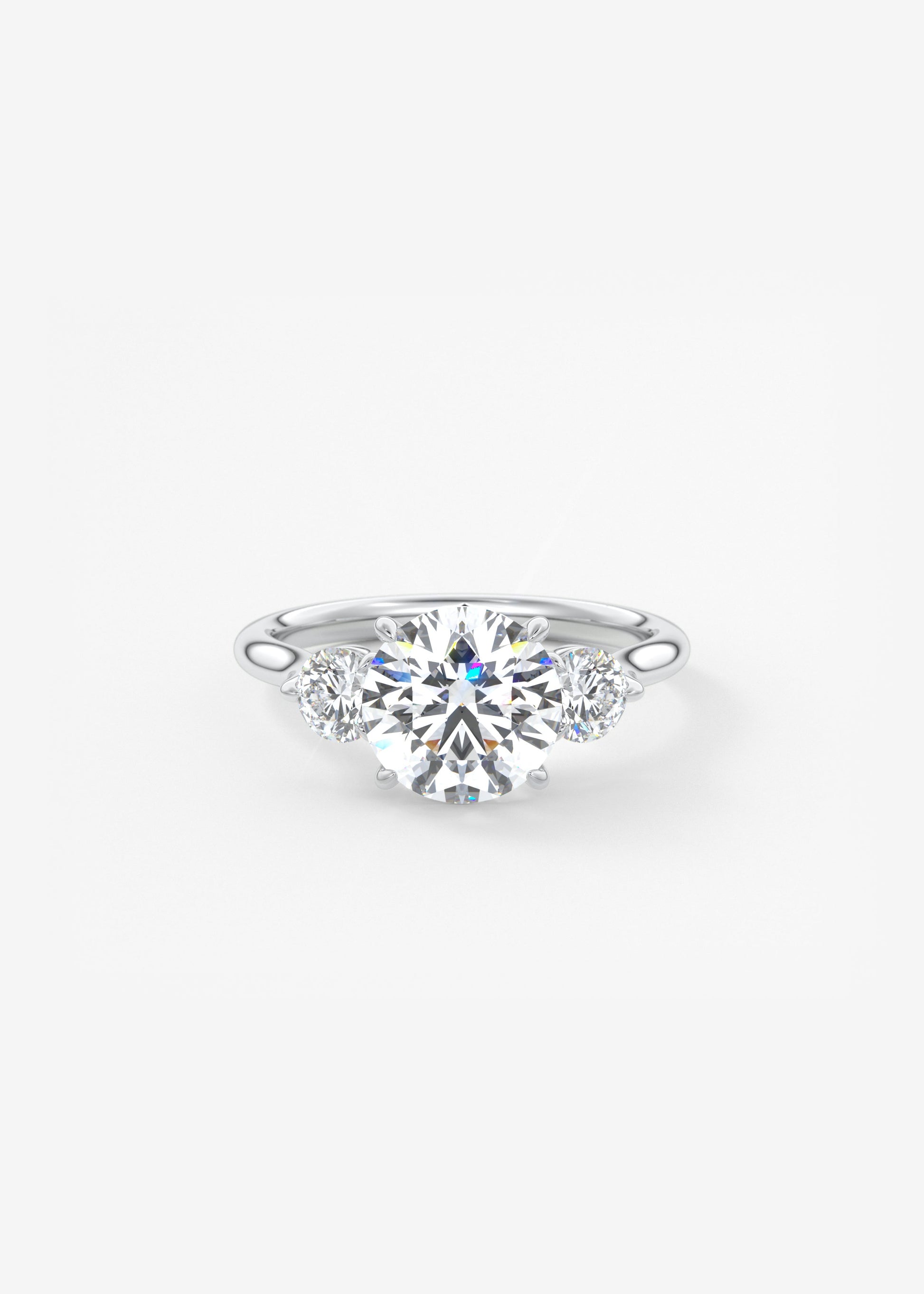 Round Hidden Halo Pave Lab Grown Diamond Engagement Ring