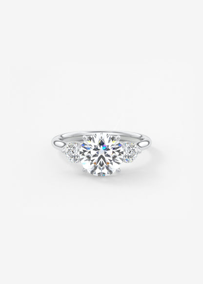 Round Hidden Halo Pave Lab Grown Diamond Engagement Ring