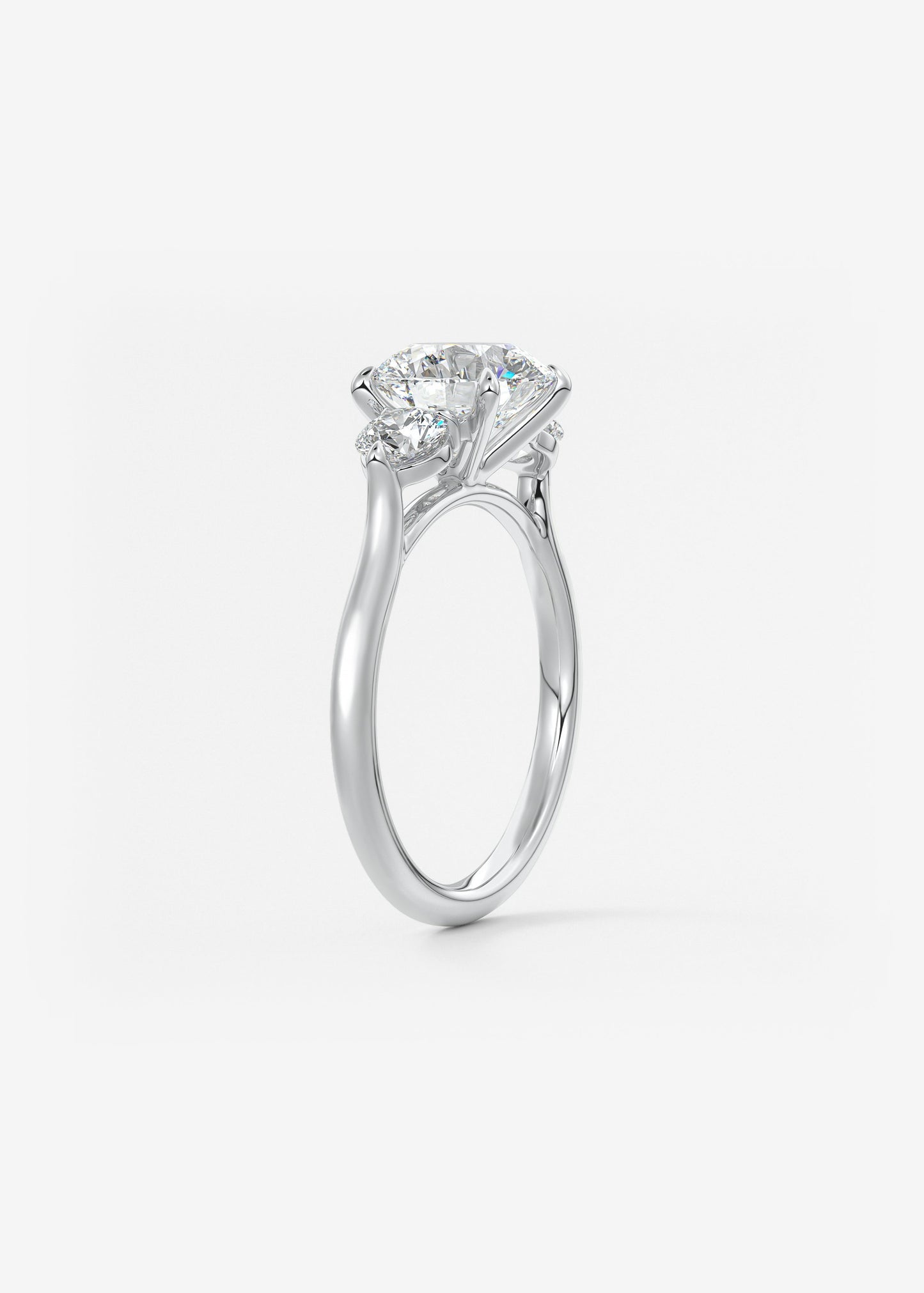 Round Hidden Halo Pave Lab Grown Diamond Engagement Ring