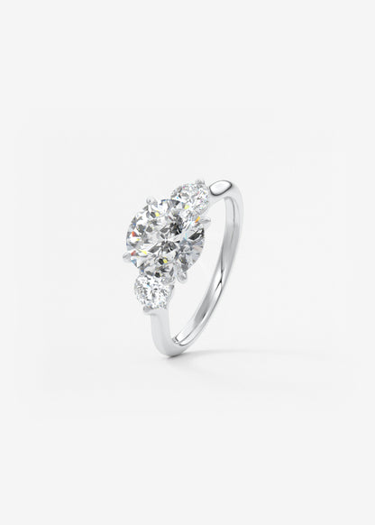 Round Hidden Halo Pave Lab Grown Diamond Engagement Ring