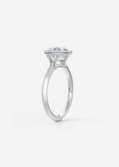 Round Bezel Lab Grown Diamond Engagement Ring