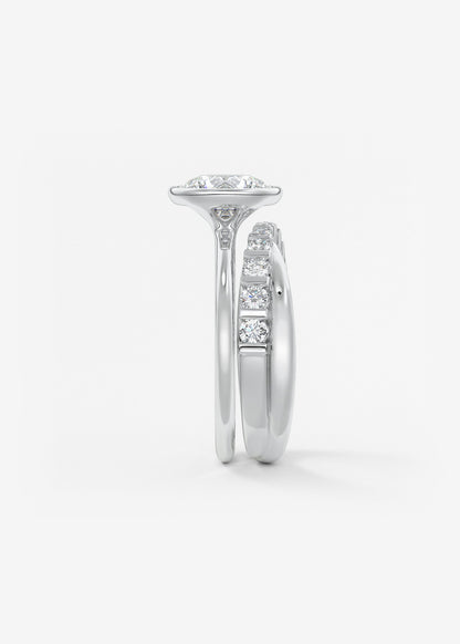 Round Bezel Lab Grown Diamond Engagement Ring