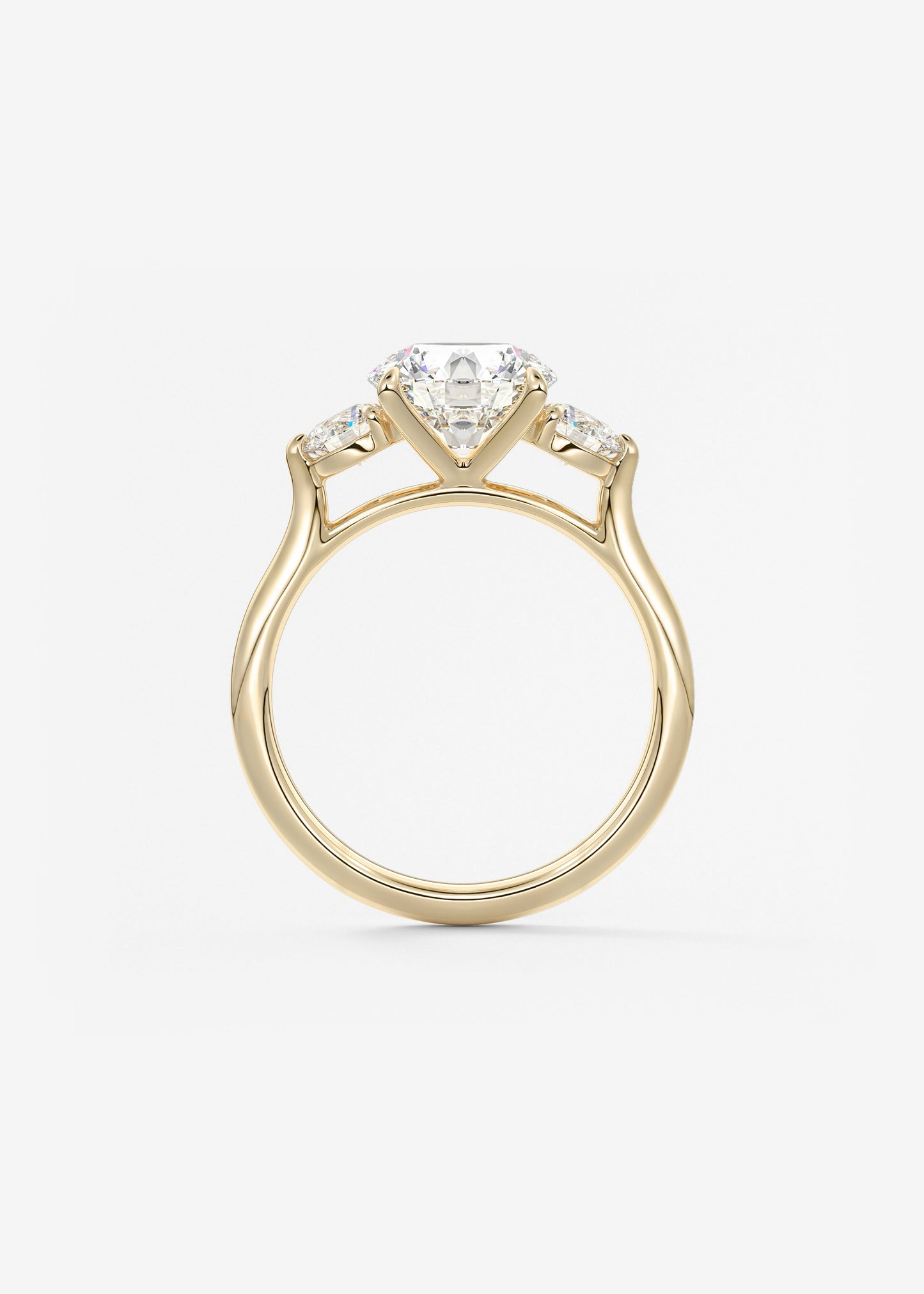 Round Hidden Halo Pave Lab Grown Diamond Engagement Ring
