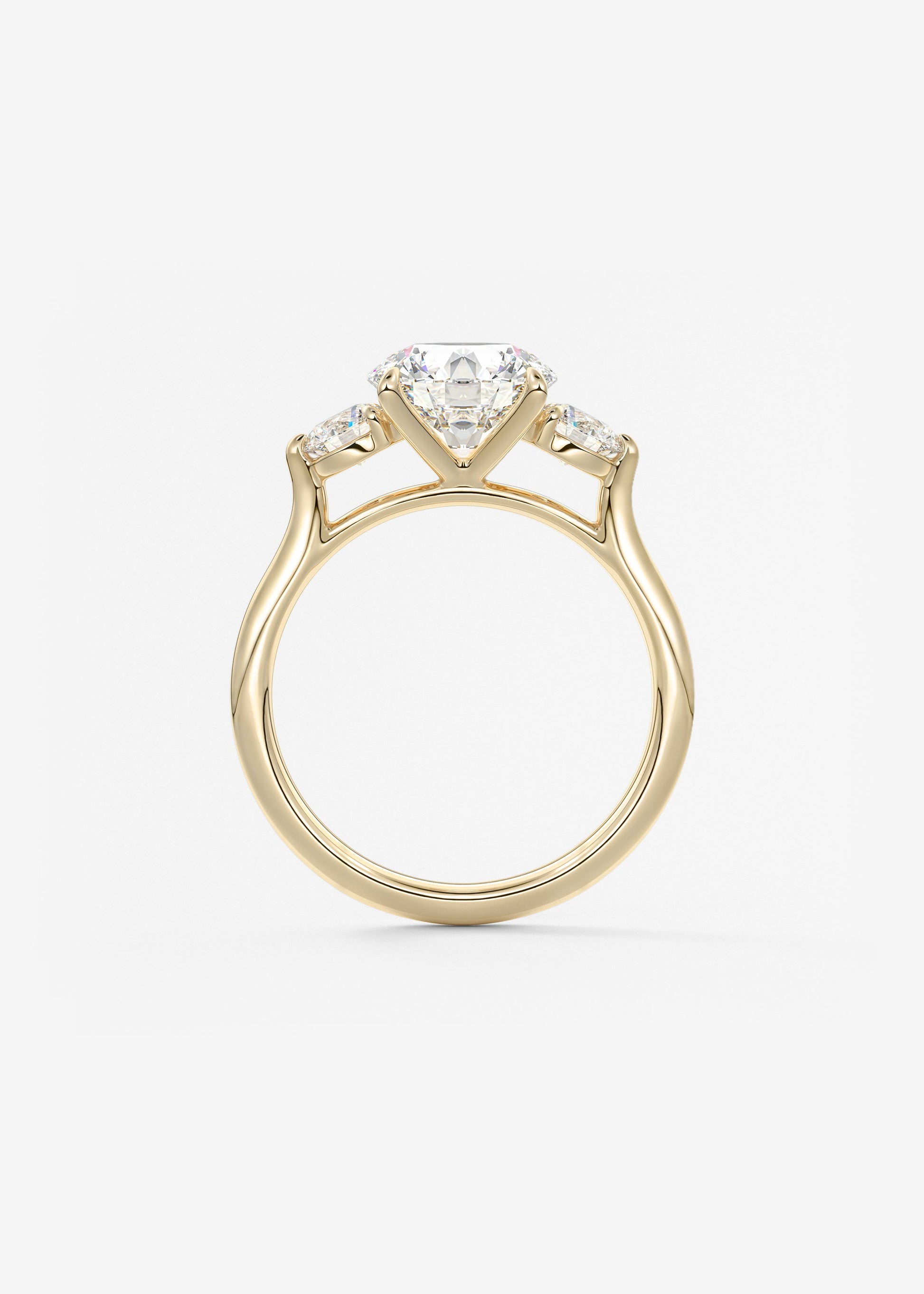 Round Hidden Halo Pave Lab Grown Diamond Engagement Ring